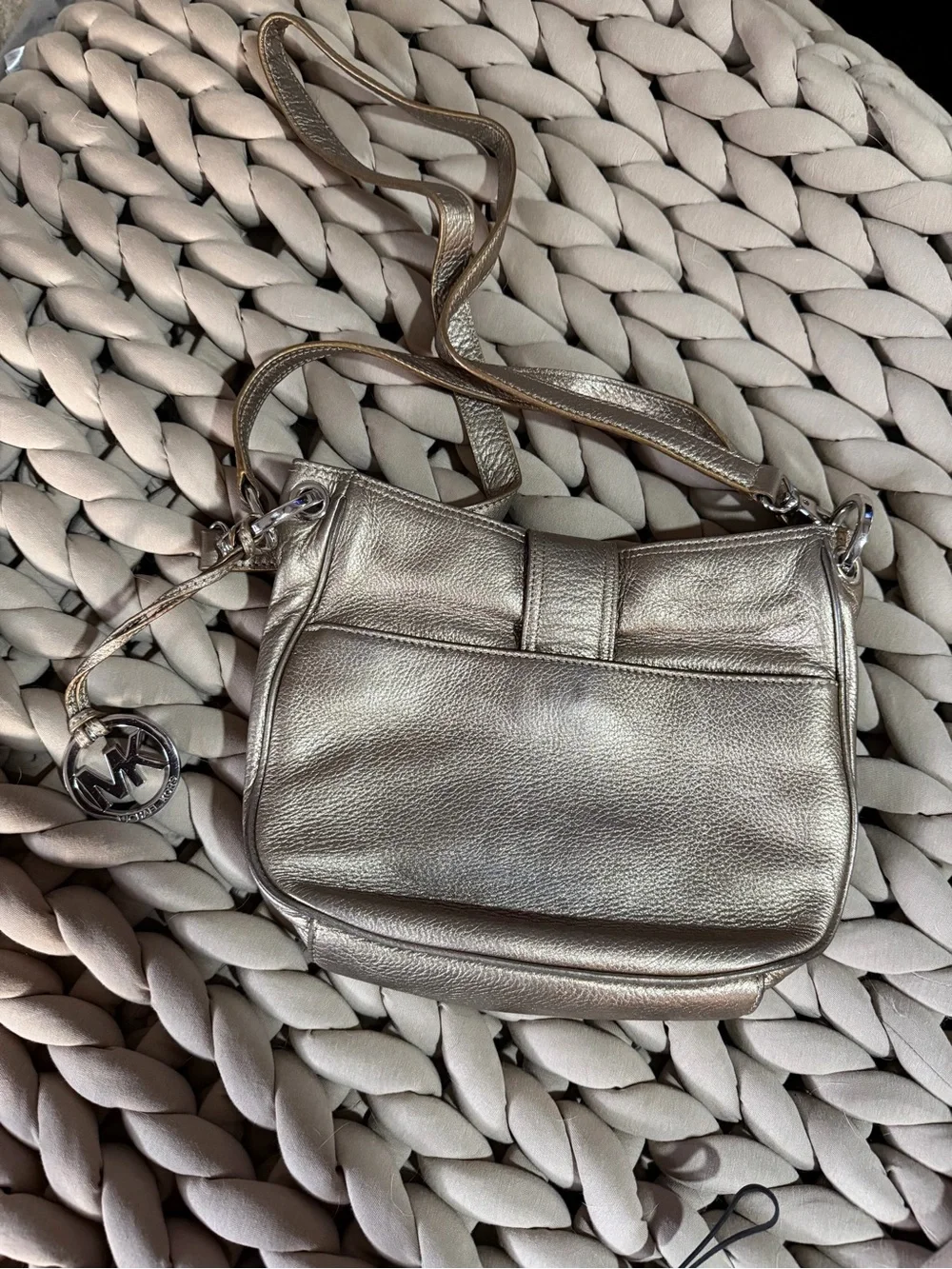 Metallic Taupe Crossbody Bag - Women
